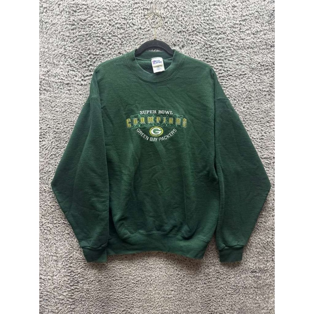 Vintage 1997‎ Green Bay Packers Super Bowl Champions Sweatshirt Green Mens  XL